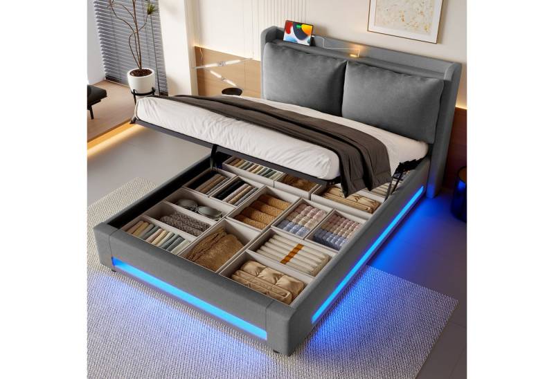 HAUSS SPOLE Polsterbett mit bettksten 160×200 Stauraumbett mit abnehmbaren Kissen Jugendbett HAUSS SPOLE Polsterbett mit bettksten 160×200 Stauraumbett mit abnehmbaren Kissen Jugendbett von HAUSS SPOLE