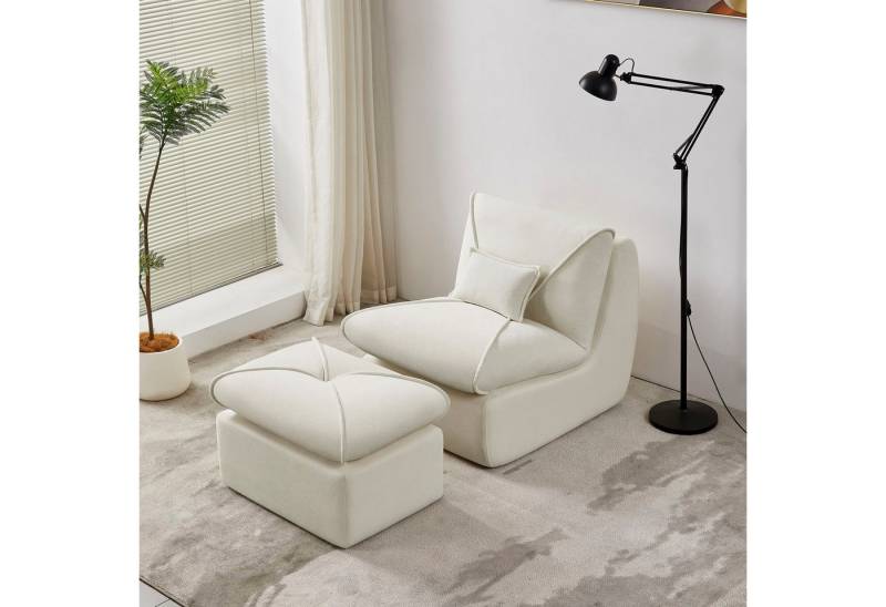 HAUSS SPOLE Polsterstuhl Relaxsessel Eizelsofa Sitzsack Klappstuhl mit extra dicke Polsterung (Lazy sofa mit kleines Dekokissen, Innensofa, Rahmenlose, hochelastische Schaumstoffpolsterung), für Schlafzimmer, Wohnzimmer, Büro von HAUSS SPOLE