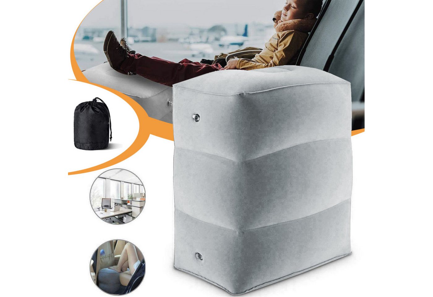 HAUSS SPOLE Reisekissen aufblasbares Reisekissen Fußhocker mit 3 Höhenstufen,Beinhebekissen, Höhenverstellbar Tragbare Fußauflage, 1-tlg., Hause Reduziert Schwellungen Und Verbessert Durchblutung, Aufblasbare Fußstützen für Flugzeug und Autofahrten Zuhause Büro HAUSS SPOLE Reisekissen aufblasbares Reisekissen Fußhocker mit 3 Höhenstufen,Beinhebekissen, Höhenverstellbar Tragbare Fußauflage, 1-tlg., Hause Reduziert Schwellungen Und Verbessert Durchblutung, Aufblasbare Fußstützen für Flugzeug und Autofahrten Zuhause Büro von HAUSS SPOLE