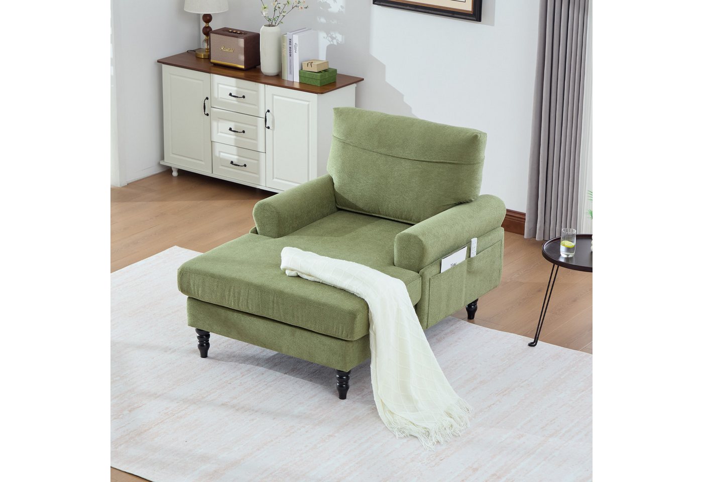 HAUSS SPOLE Relaxsessel Chenille-Liegestuhl Einzelsofa Wohnzimmersofa mit bequemer Rückenlehne HAUSS SPOLE Relaxsessel Chenille-Liegestuhl Einzelsofa Wohnzimmersofa mit bequemer Rückenlehne von HAUSS SPOLE