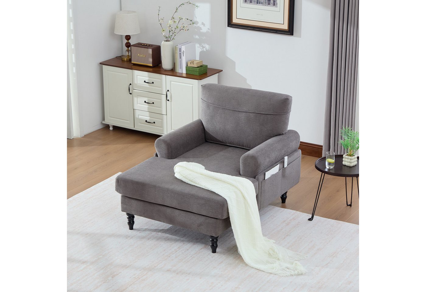 HAUSS SPOLE Relaxsessel Chenille-Liegestuhl Einzelsofa Wohnzimmersofa mit bequemer Rückenlehne HAUSS SPOLE Relaxsessel Chenille-Liegestuhl Einzelsofa Wohnzimmersofa mit bequemer Rückenlehne von HAUSS SPOLE