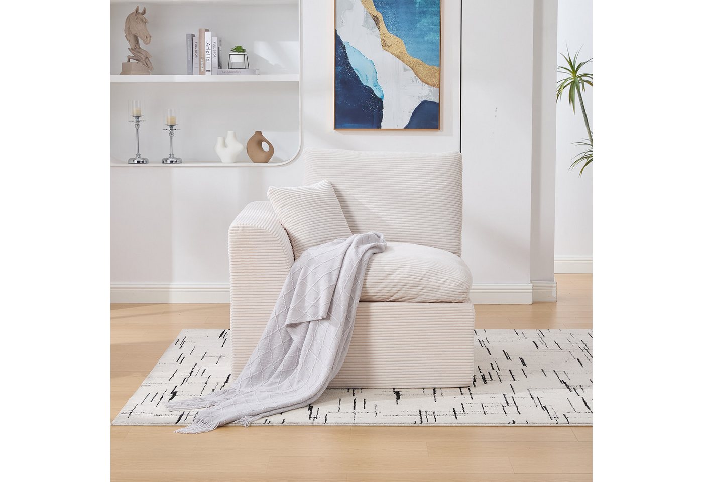 HAUSS SPOLE Relaxsessel Moderne Einzelsessel Polstersessel Wohnzimmersofa mit Abnehmbare Bezug von HAUSS SPOLE