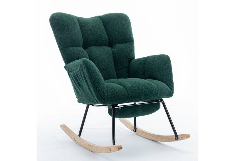 HAUSS SPOLE Schaukelstuhl Grün Teddy Plüsch Lounge-Sessel Babyschaukelstuhl Ruhestuhl von HAUSS SPOLE