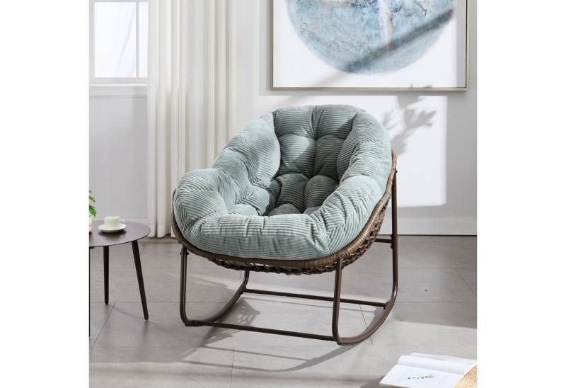 HAUSS SPOLE Schaukelstuhl Outdoor Rattan Schaukelsessel Sitzschaukel für Wohnzimmer, Garten von HAUSS SPOLE