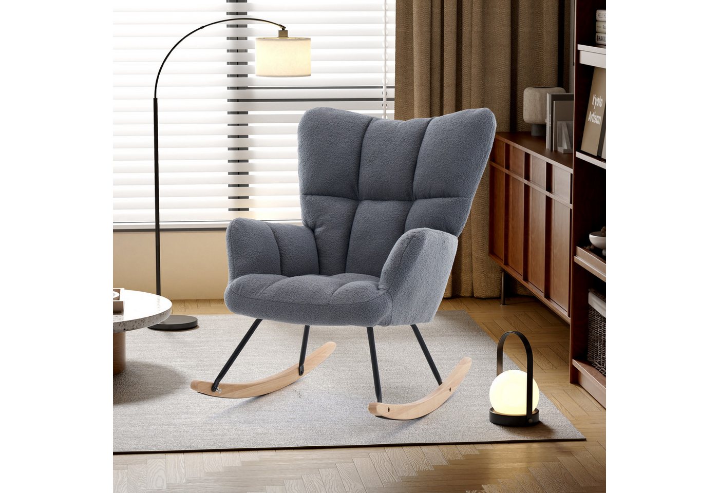 HAUSS SPOLE Schaukelstuhl Relaxsessel Schaukelsessel mit Bodenschutz Wohnzimmersessel,grau HAUSS SPOLE Schaukelstuhl Relaxsessel Schaukelsessel mit Bodenschutz Wohnzimmersessel,grau von HAUSS SPOLE