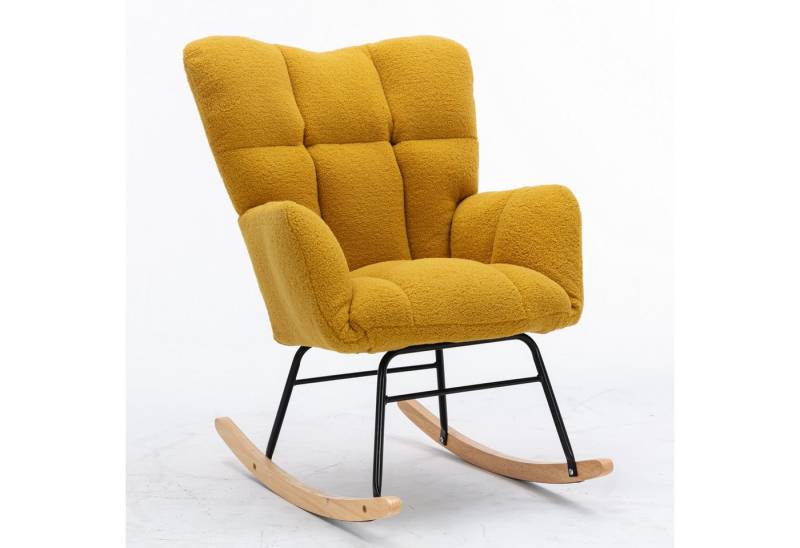 HAUSS SPOLE Schaukelstuhl Stillsessel Relaxsessel Wohnzimmersessel Schwingsessel Akzentstuhl (weicher Teddyplüsch-Schaukelstuhl), Bequemer Schaukelstuhl von HAUSS SPOLE
