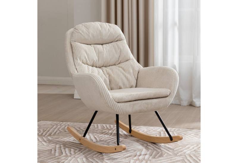 HAUSS SPOLE Schaukelstuhl mit Rückenlehne, Metallgestell für Schlafzimmer Cordstoff Beige HAUSS SPOLE Schaukelstuhl mit Rückenlehne, Metallgestell für Schlafzimmer Cordstoff Beige von HAUSS SPOLE