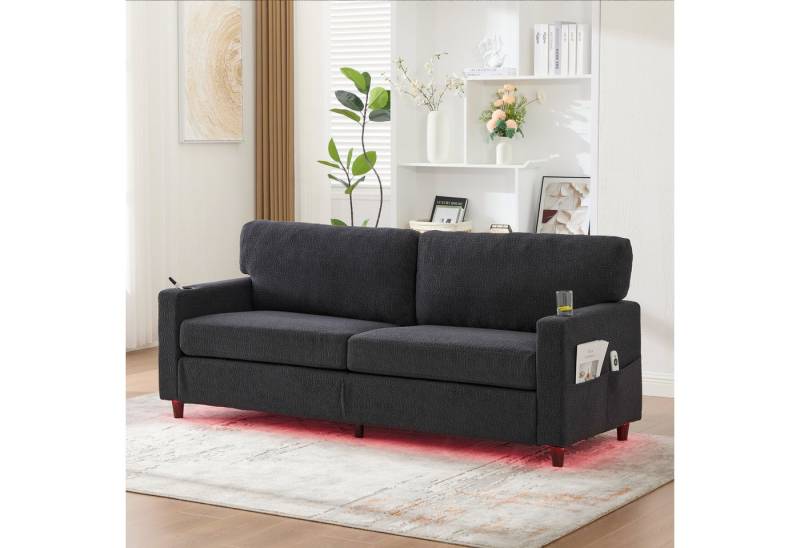 HAUSS SPOLE Schlafsofa 2 sitzer Wohnzimmersofa Moderner Chenille-Schlafzimmersofa mit USB-C von HAUSS SPOLE