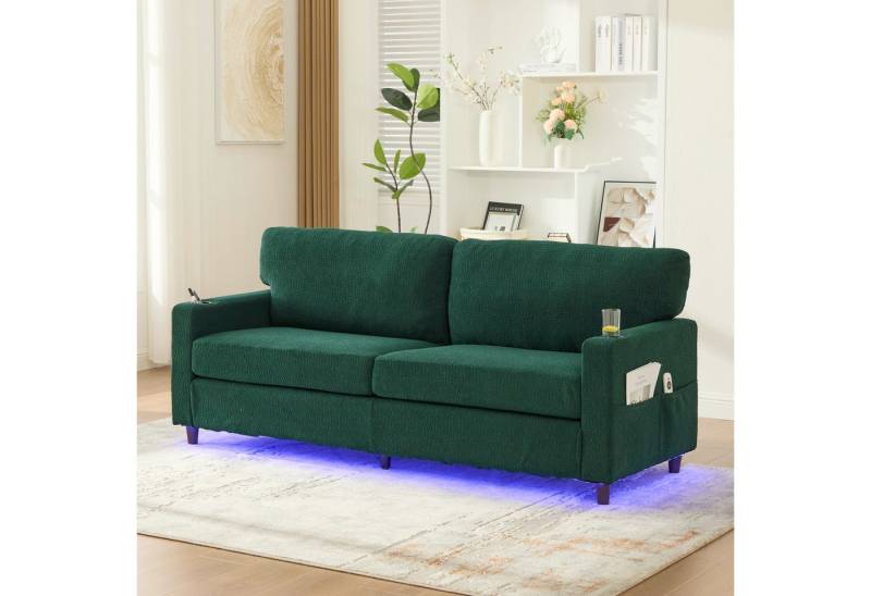 HAUSS SPOLE Schlafsofa 2 sitzer Wohnzimmersofa Moderner Chenille-Schlafzimmersofa mit USB-C von HAUSS SPOLE