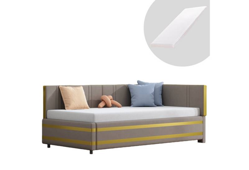 HAUSS SPOLE Schlafsofa 90x200cm Sofabett Multifunktionsbett mit Lattenrost und Matratze Grau von HAUSS SPOLE