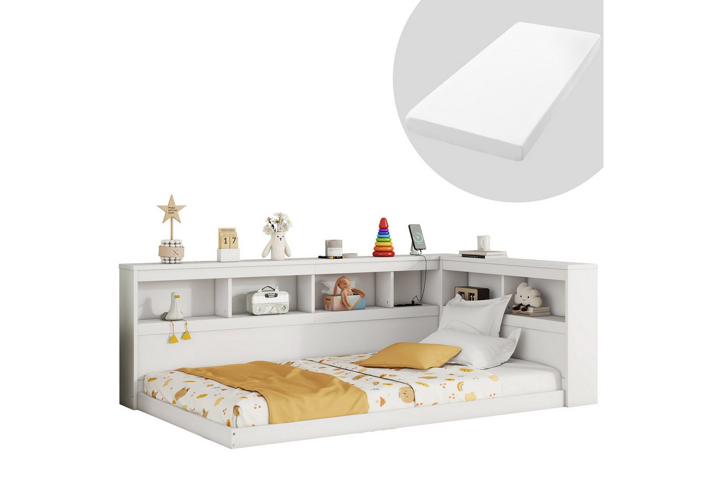 HAUSS SPOLE Schlafsofa 90x200cm mit Steckdose, 2 USB-Anschlüssen Lattenrost Weiß mit Matratze HAUSS SPOLE Schlafsofa 90x200cm mit Steckdose, 2 USB-Anschlüssen Lattenrost Weiß mit Matratze von HAUSS SPOLE