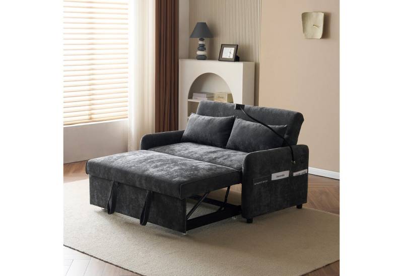 HAUSS SPOLE Schlafsofa Ecksofa mit verstellbare Rückenlehne, USB-Ladeanschluss, Rädern von HAUSS SPOLE