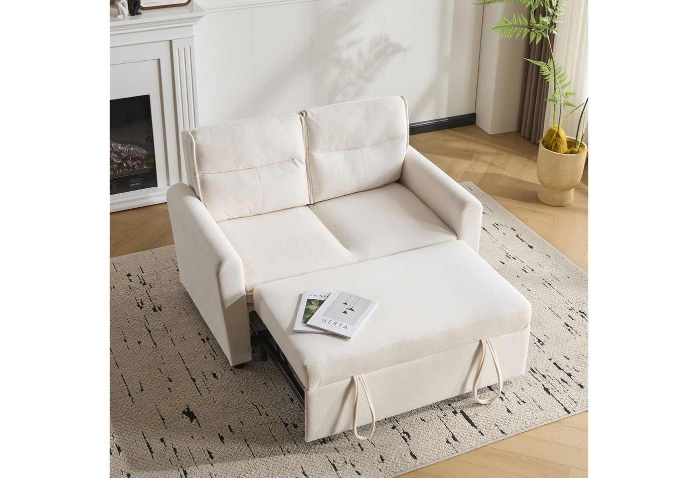 HAUSS SPOLE Schlafsofa Faltbares 2-Sitzer Sofa mit Schlaffunktion Verstellbare Rückenlehne, Polstersofa, Wohnzimmersofa, Gästebett 1 Teile, mit Relaxfunktion von HAUSS SPOLE