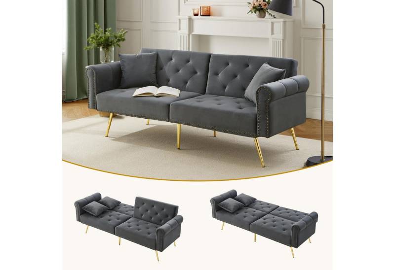 HAUSS SPOLE Schlafsofa Rückenlehne mit 3-stufiger Verstellung, Schlaffunktion Samt Grau, Wohnzimmersofa 1 Teile, Samtbezug, Rückenlehne mit 3-stufiger Verstellung HAUSS SPOLE Schlafsofa Rückenlehne mit 3-stufiger Verstellung, Schlaffunktion Samt Grau, Wohnzimmersofa 1 Teile, Samtbezug, Rückenlehne mit 3-stufiger Verstellung von HAUSS SPOLE