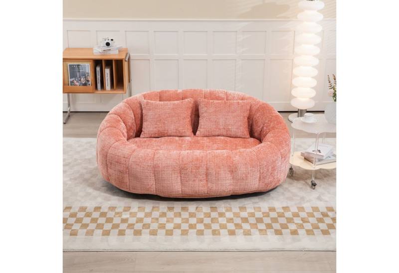 HAUSS SPOLE Schlafsofa Sitzsack Relaxsessel Posterstuhl, Extrabreit Lazy Sofa mit 2 Kissen, Lazy Sofa Bean Bag für Erwachsene & Kinder – Chenille Stuhl mit Memory-Schaum, bequem und langlebig – Ideal für Wohnzimmer, Schlafzimmer & Konferenzraum – Einfacher Einsatz ohne Montage, 150 kg Belastbarkeit, mit Relaxfunktion von HAUSS SPOLE