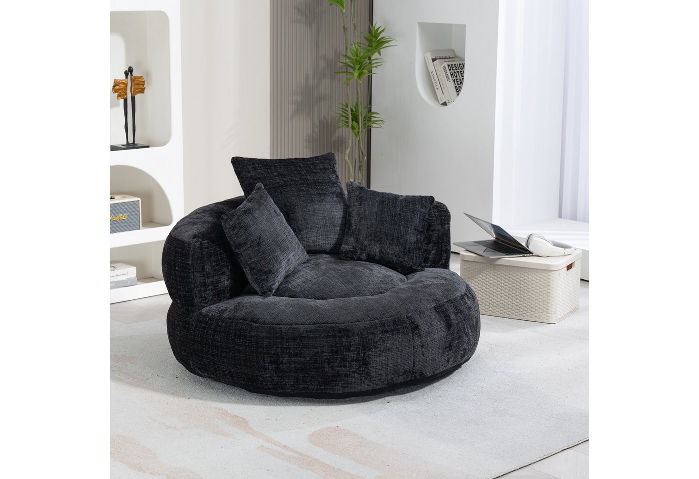 HAUSS SPOLE Schlafsofa Sitzsack Relaxsessel Posterstuhl, Extrabreit Lazy Sofa mit 3 Kissen von HAUSS SPOLE