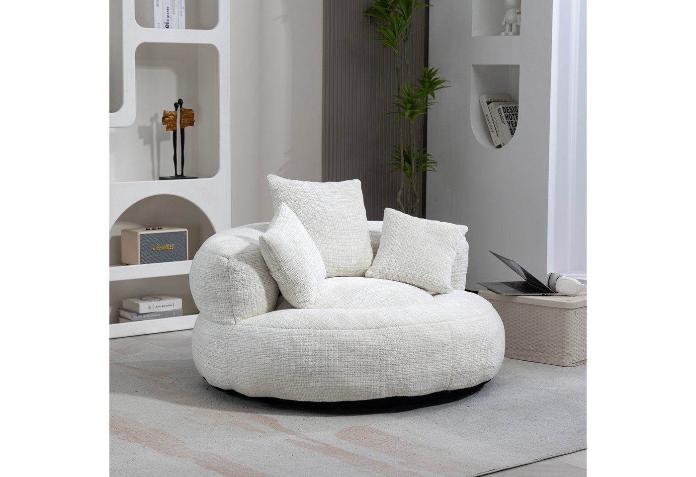 HAUSS SPOLE Schlafsofa Sitzsack Relaxsessel Posterstuhl, Extrabreit Lazy Sofa mit 3 Kissen von HAUSS SPOLE