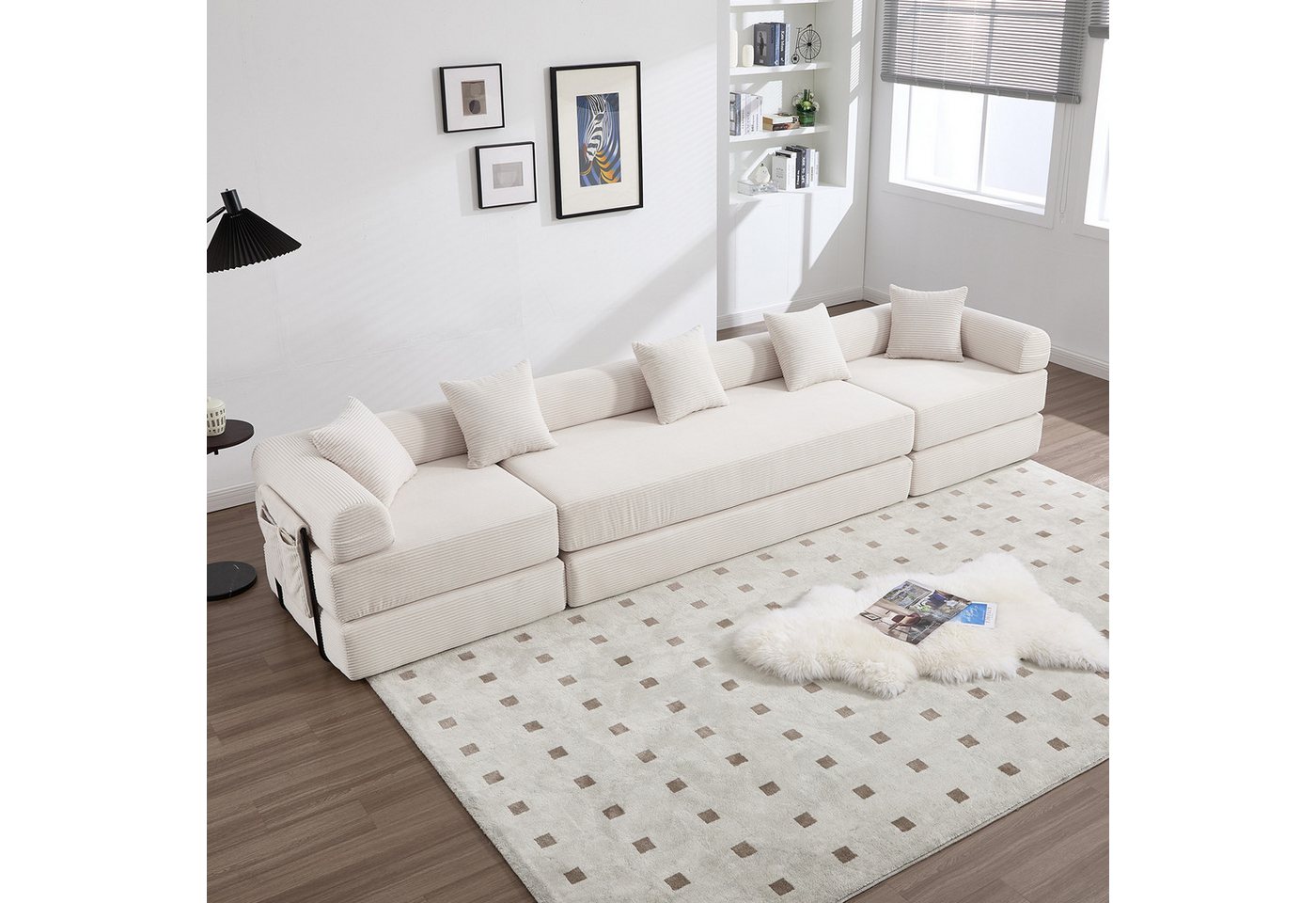 HAUSS SPOLE Schlafsofa mit Schlaffunktion Ecksofa mit Stauraum Wohnzimmersofa,beige HAUSS SPOLE Schlafsofa mit Schlaffunktion Ecksofa mit Stauraum Wohnzimmersofa,beige von HAUSS SPOLE