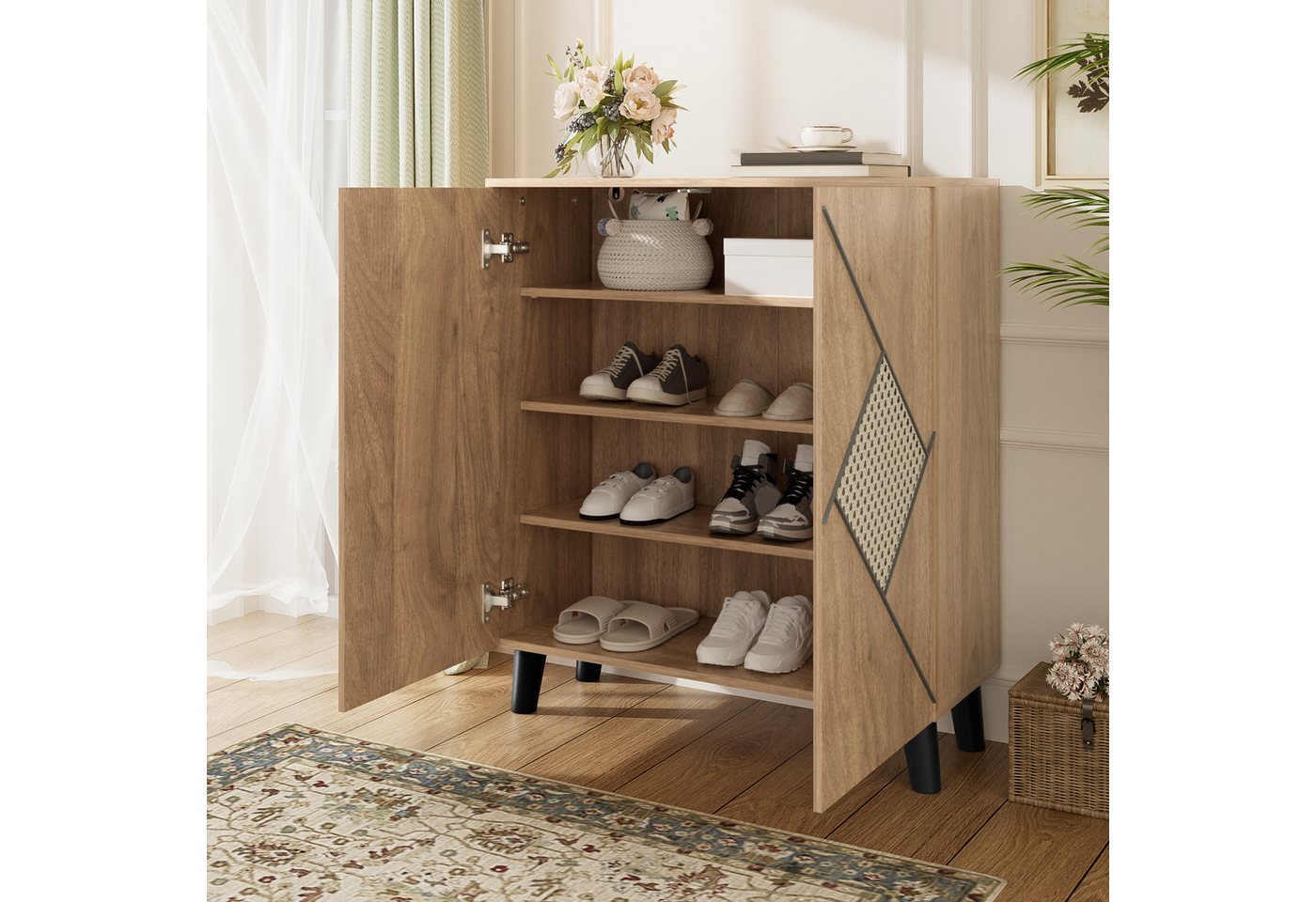 HAUSS SPOLE Schuhschrank Moderner Schuhschrank Schuhkipper Flurschrank Rattanmuster HAUSS SPOLE Schuhschrank Moderner Schuhschrank Schuhkipper Flurschrank Rattanmuster von HAUSS SPOLE