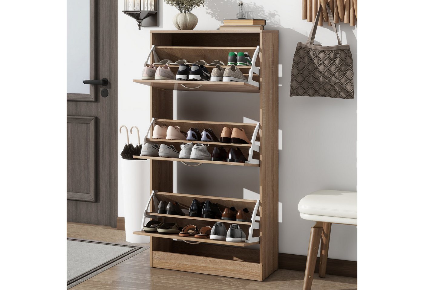 HAUSS SPOLE Schuhschrank Vintage Schuhregal Schuhkipper mit 2 Klapptüren Schuhständer von HAUSS SPOLE