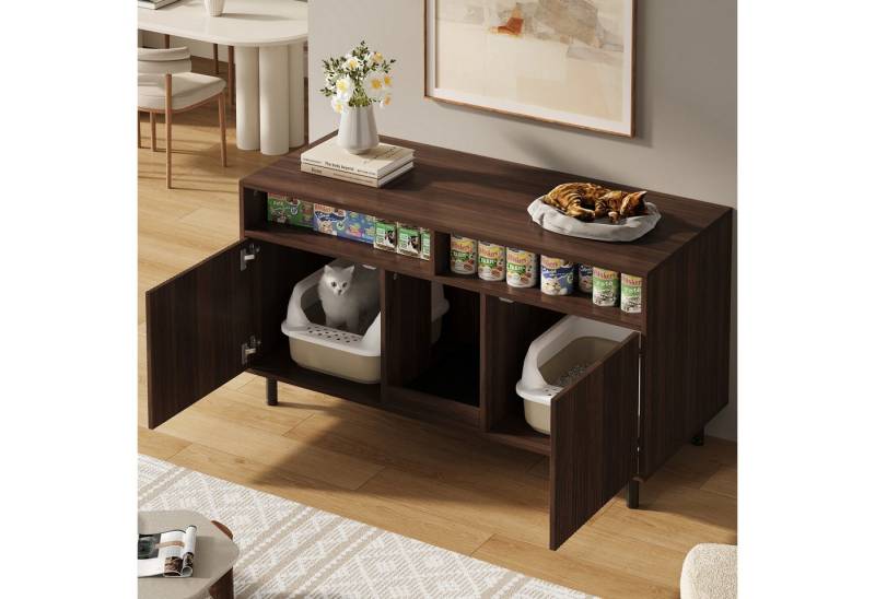 HAUSS SPOLE Sideboard Katzenkloschrank mit Sandauffangmatte,Haustier-Schrank mit Ablage HAUSS SPOLE Sideboard Katzenkloschrank mit Sandauffangmatte,Haustier-Schrank mit Ablage von HAUSS SPOLE