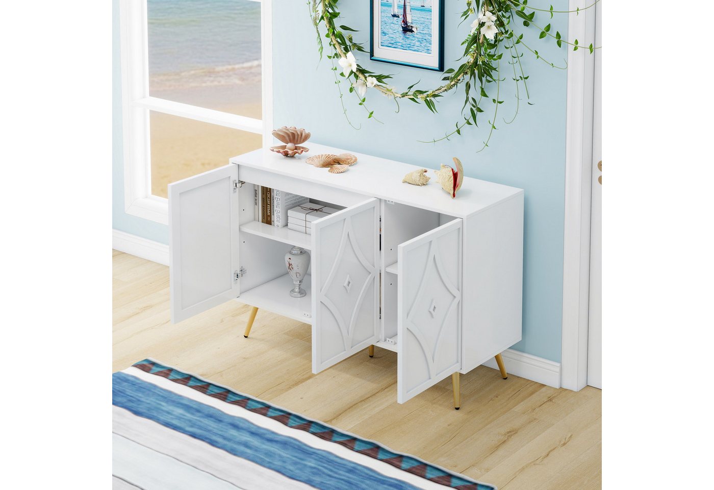 HAUSS SPOLE Sideboard Kommode Aufbewahrungsschrank Wohnzimmerschrank mit 3 Türen HAUSS SPOLE Sideboard Kommode Aufbewahrungsschrank Wohnzimmerschrank mit 3 Türen von HAUSS SPOLE