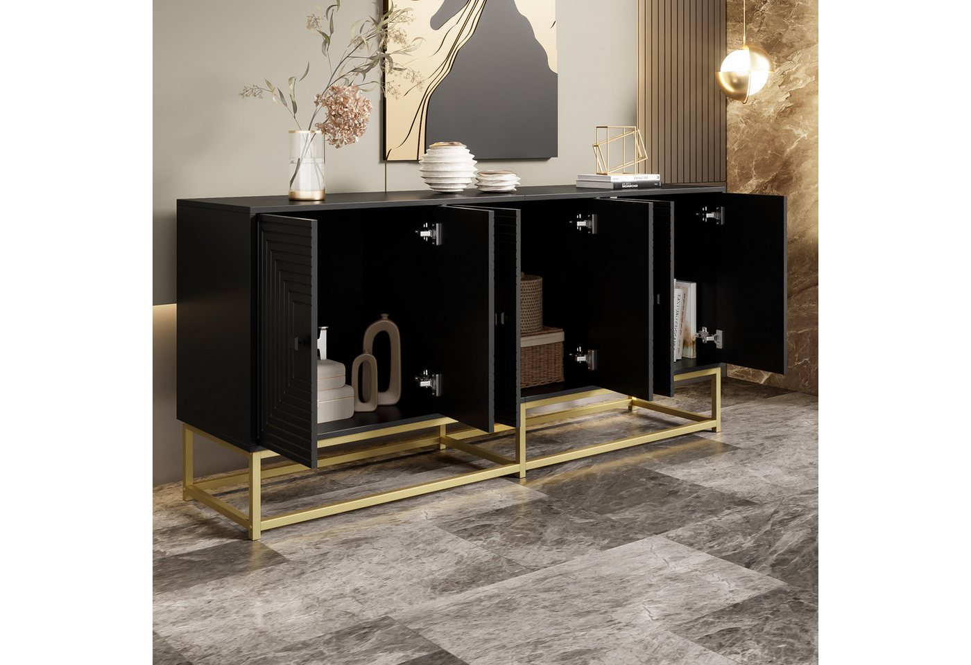 HAUSS SPOLE Sideboard Moderner Aufbewahrungsschrank für Wohnzimmer, Esszimmer & Büro HAUSS SPOLE Sideboard Moderner Aufbewahrungsschrank für Wohnzimmer, Esszimmer & Büro von HAUSS SPOLE