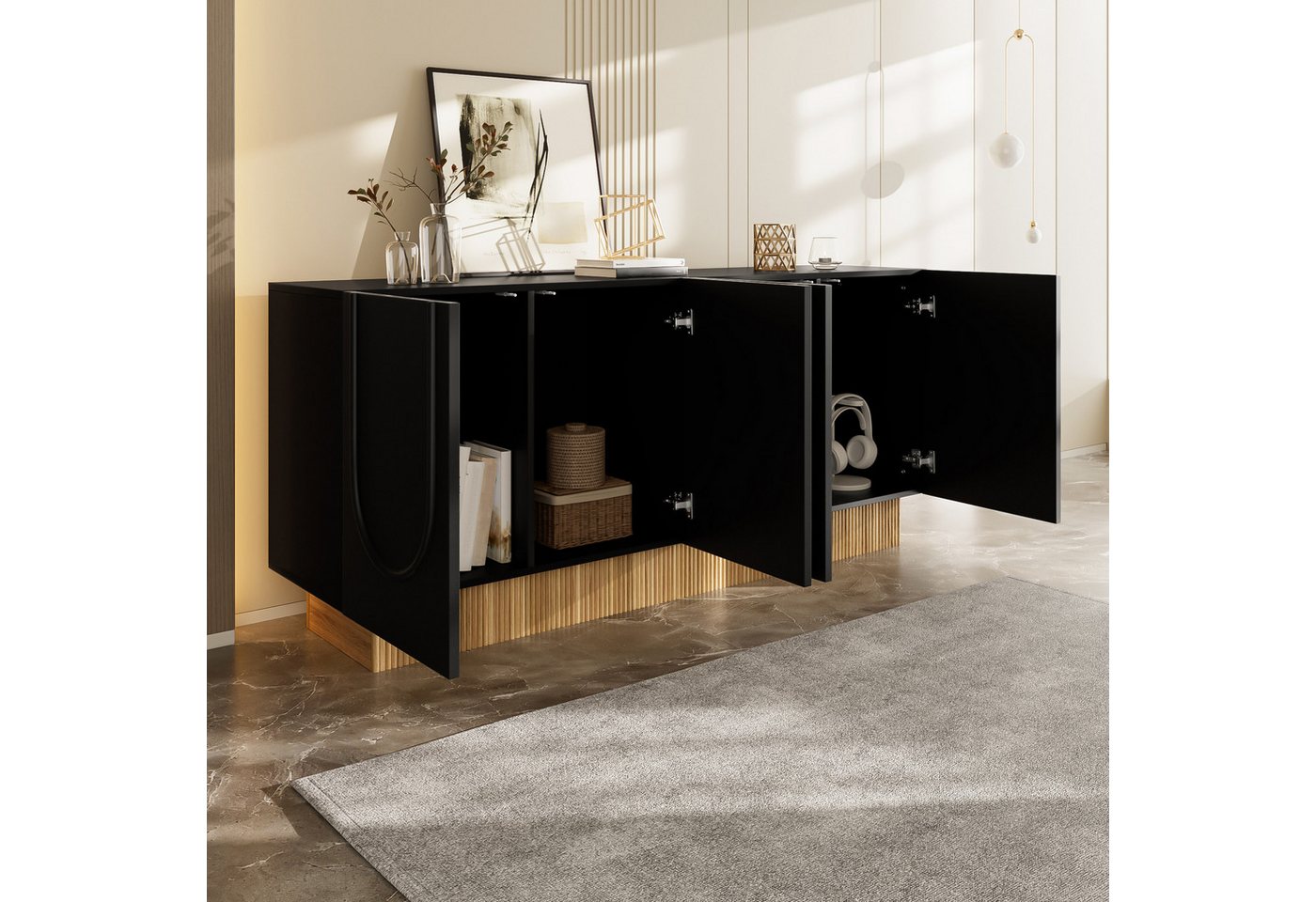 HAUSS SPOLE Sideboard Sideboard Anrichte Wohnzimmerschrank für Wohn/Schlaf und Esszimmer HAUSS SPOLE Sideboard Sideboard Anrichte Wohnzimmerschrank für Wohn/Schlaf und Esszimmer von HAUSS SPOLE