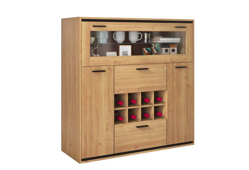 HAUSS SPOLE Sideboard Sideboard Kommode Beistellschrank Aufbewahrungsschrank (Braun), Perfekte Aufbewahrung in einem stilvollen Sideboard. von HAUSS SPOLE
