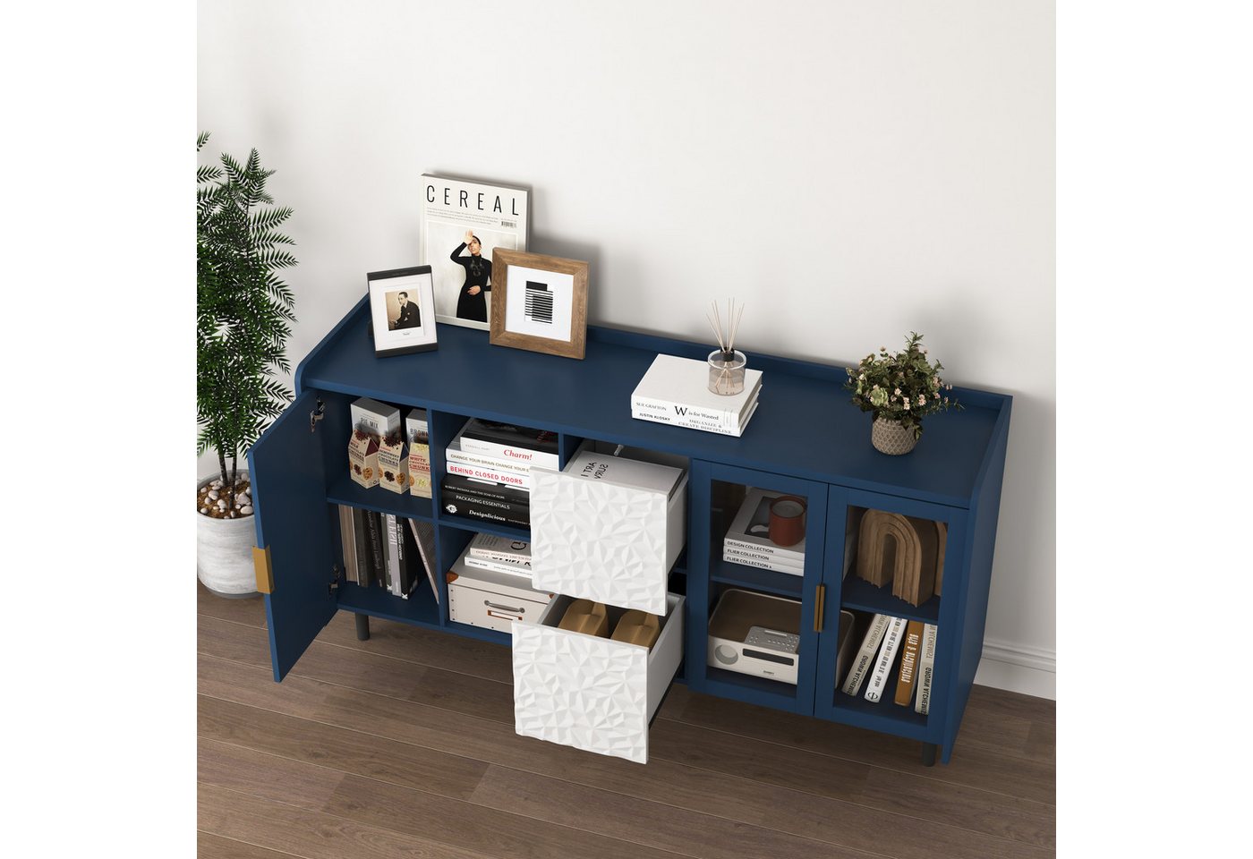 HAUSS SPOLE Sideboard Vorratsschrank Aufbewahrungsschrank Buffetschrank mit 2 Schubladen HAUSS SPOLE Sideboard Vorratsschrank Aufbewahrungsschrank Buffetschrank mit 2 Schubladen von HAUSS SPOLE
