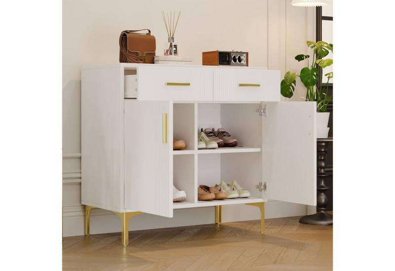 HAUSS SPOLE Sideboard Wohnzimmerschrank weiß,Buffetschrank Kommode mit Schubladen (1 St), Mit Kippsicherung von HAUSS SPOLE