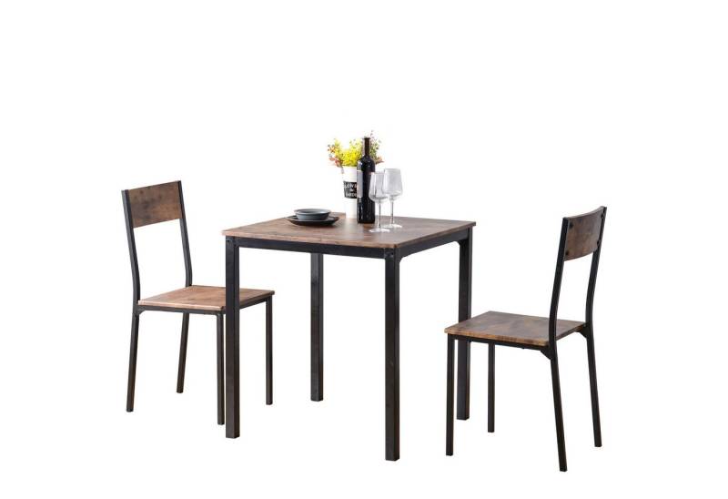 HAUSS SPOLE Sitzgruppe Essgruppe mit Esstisch und Stühle Küchen Esstisch Set, Vintagebraun Beschreibung für Balkon & Esszimmer & Wohnzimmer von HAUSS SPOLE