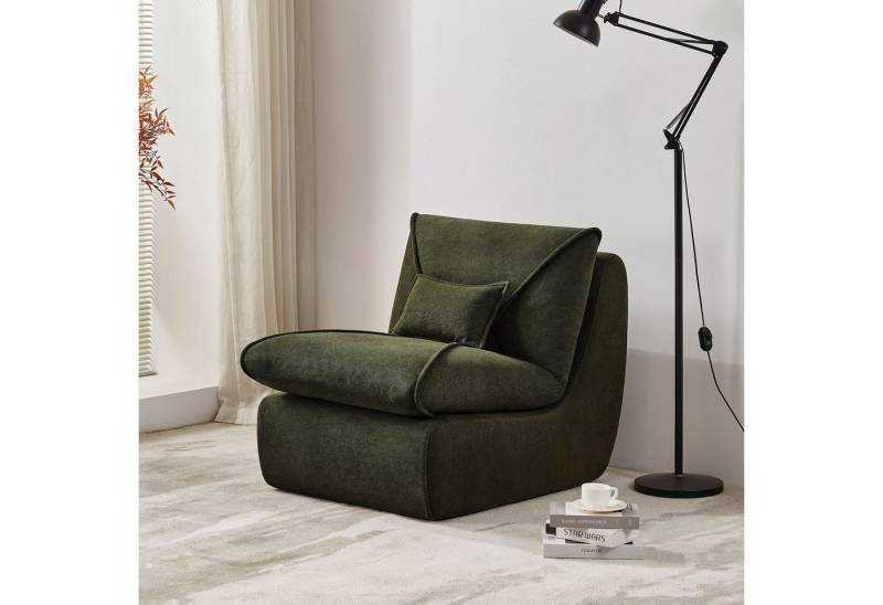 HAUSS SPOLE Sitzsack Lazy Sofa mit hoher Rückenlehne, Kissen, Chenille-Stoff Grün (1 St) von HAUSS SPOLE