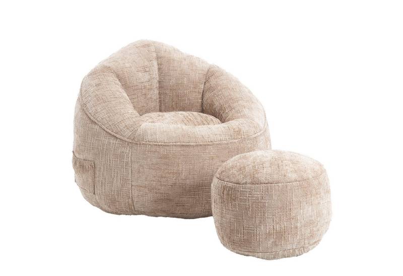 HAUSS SPOLE Sofa Sitzsack Relaxsessel Posterstuhl, Lazy Sofa mit Fußstütze, Seitentaschen, Sitzsack Sofa Stuhl für Erwachsene, Hochdichter Schaumstoff, Ergonomisches Design mit Fußstütze, Kompakte Größe, Ideal für Wohnzimmer & Schlafzimmer, bis 150kg, mit Relaxfunktion von HAUSS SPOLE