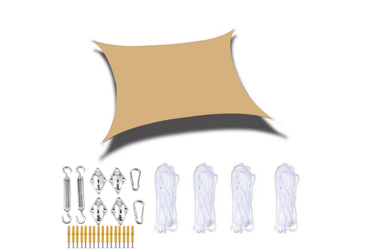 HAUSS SPOLE Sonnensegel Rechteckiges Sonnenschutzsegel mit Kit Rechteckig Balkon Windschutz, (mit Ösen 4 Befestigungsseile 2,5 m Seile, 29-tlg., aus dichtem Oxford-Stoff UV-Schutz wetterbeständig atmungsaktiv), für Terrasse Garten Balkon Camping Pools Hof Strand rechteckig konkav HAUSS SPOLE Sonnensegel Rechteckiges Sonnenschutzsegel mit Kit Rechteckig Balkon Windschutz, (mit Ösen 4 Befestigungsseile 2,5 m Seile, 29-tlg., aus dichtem Oxford-Stoff UV-Schutz wetterbeständig atmungsaktiv), für Terrasse Garten Balkon Camping Pools Hof Strand rechteckig konkav von HAUSS SPOLE