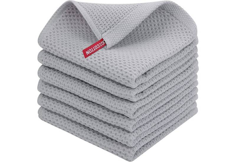 HAUSS SPOLE Spültuch Geschirrtuch, (Spar-Set, 4-tlg/6-tlg),100% Baumwolle, (Geschirrtücher Geschirrtuch 4er oder 6er Set 34 x 34 cm oder 34 x 73cm, 6-tlg., Geschirr Küchen Tuch Tücher Handtücher Handtuch Küchenhandtuch), aus 100% Baumwolle von HAUSS SPOLE
