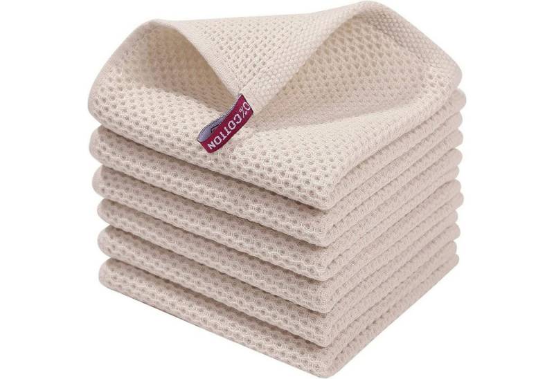 HAUSS SPOLE Spültuch Geschirrtuch, (Spar-Set, 4-tlg/6-tlg),100% Baumwolle, (Geschirrtücher Geschirrtuch 4er oder 6er Set 34 x 34 cm oder 34 x 73cm, 6-tlg., Geschirr Küchen Tuch Tücher Handtücher Handtuch Küchenhandtuch), aus 100% Baumwolle von HAUSS SPOLE