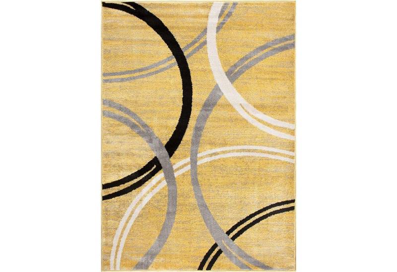 HAUSS SPOLE Teppich Plüsch Shaggy Carpet Moderner Teppich mit gewelltem Kreis-Design, rechteckig, 80x120cm von HAUSS SPOLE