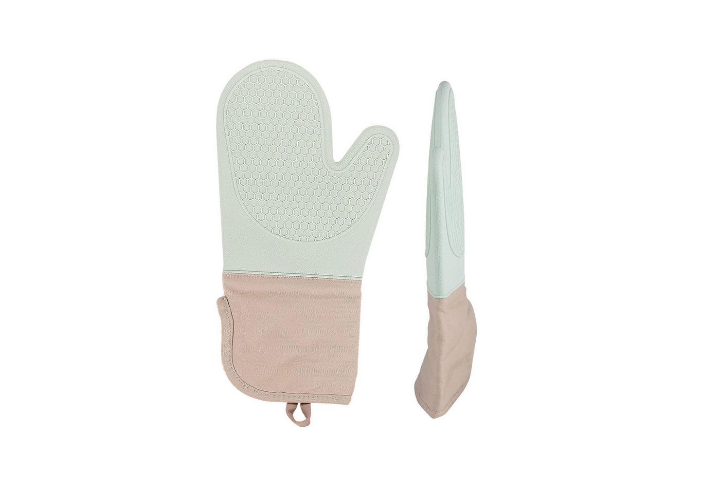 HAUSS SPOLE Topfhandschuhe Ofenhandschuhe Backhandschuhe HitzebestäNdig Küchenhandschuhe, (2 Silikon-Ofenhandschuhe), Silikon Baumwollfutter und AufhäNgeschlaufe Zum Kochen Backen von HAUSS SPOLE