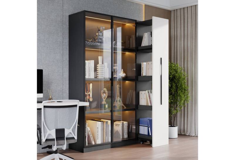 HAUSS SPOLE Vitrine Multifunktionsschrank,Vitrine,mit Glastür und LED, Seitenauszug von HAUSS SPOLE