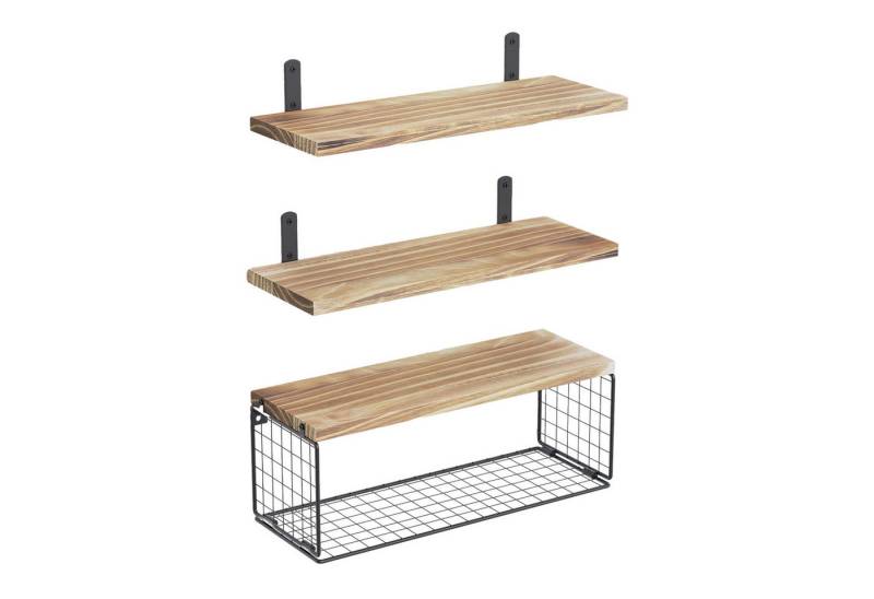 HAUSS SPOLE Wandregal Badezimmerregal Wandboard Schweberegal Küchenregal aus holz, 2-in-1, Wandboard Badezimmerregal Schweberegale Bücherregale Hängeregale, Massivholz Regale Wohnzimmer Schlafzimmer Pflanzen CDs Deko usw von HAUSS SPOLE