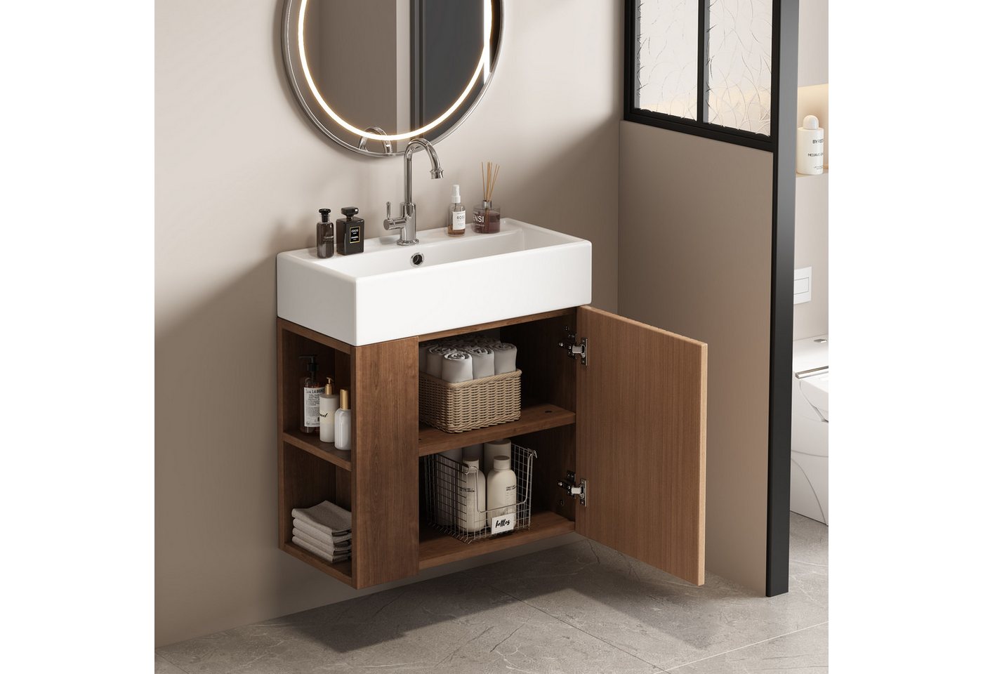 HAUSS SPOLE Waschbeckenunterschrank Hängeschrank Badezimmermöbel Waschbecken mit Waschtischunterschrank HAUSS SPOLE Waschbeckenunterschrank Hängeschrank Badezimmermöbel Waschbecken mit Waschtischunterschrank von HAUSS SPOLE