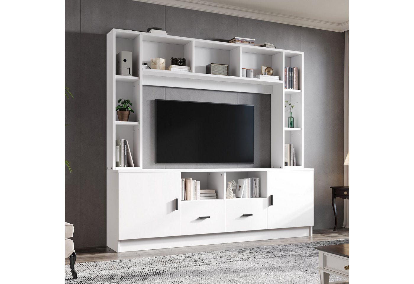 HAUSS SPOLE Wohnwand mit Schubladen,Wohnzimmermöbel-Set TV-Board-set mit Staufächer HAUSS SPOLE Wohnwand mit Schubladen,Wohnzimmermöbel-Set TV-Board-set mit Staufächer von HAUSS SPOLE