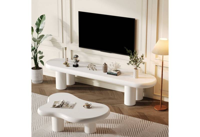 HAUSS SPOLE Wohnzimmer-Set TV-Schrank mit Wolken-Couchtisch-Set TV-Schrank für 65-Zoll-Fernseher, (2-St) von HAUSS SPOLE