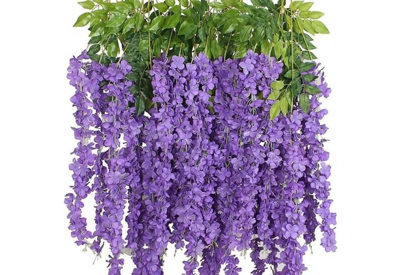 Kunstblume 12 Stück Wisteria Künstliche Glyzinien Blumen Hängende Glyzinien, HAUSS SPOLE, an der Wand, Türen, Schaukeln, Spiegel und überall aufhängen von HAUSS SPOLE