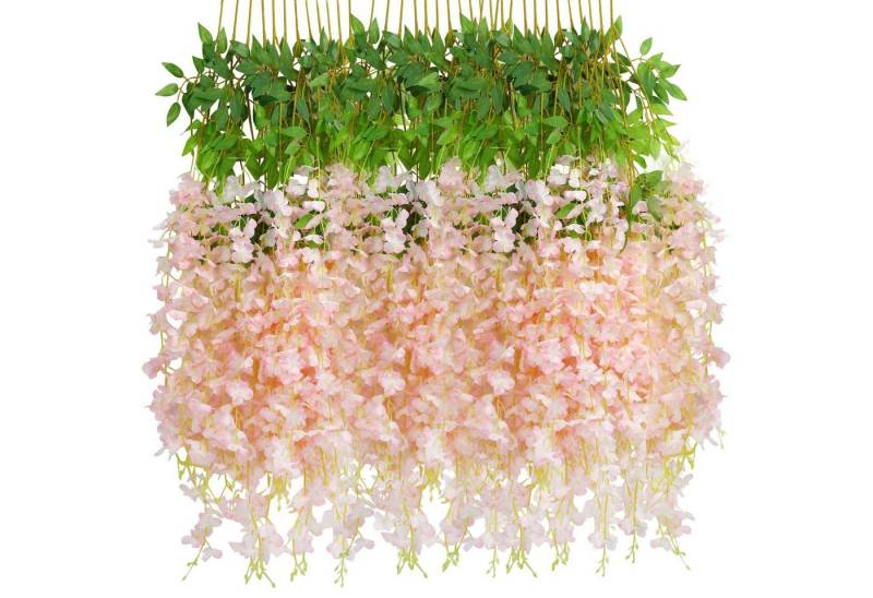 Kunstblume 12 Stück Wisteria Künstliche Glyzinien Blumen Hängende Glyzinien, HAUSS SPOLE, an der Wand, Türen, Schaukeln, Spiegel und überall aufhängen von HAUSS SPOLE