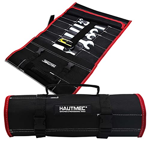 HAUTMEC Rolltasche Werkzeugtasche mit 32-Pocket 600 Denier (600D) Polyester Großer Platz Wasserdichter Schraubenschlüssel-Organizer Roll-Werkzeugtasche HT0069-DE von HAUTMEC