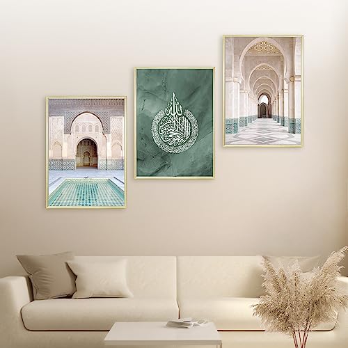 HAVA Artwork Hassan II. Mosque Poster Set, Islamische Poster, Islamische Bilder, Islamische Dekoration, Islamische Geschenke, Bilderrahmen, Allah Wandbild von HAVA Artwork
