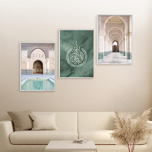 HAVA Artwork Hassan II. Mosque Poster Set, Islamische Poster, Islamische Bilder, Islamische Dekoration, Islamische Geschenke, Bilderrahmen, Allah Wandbild von HAVA Artwork