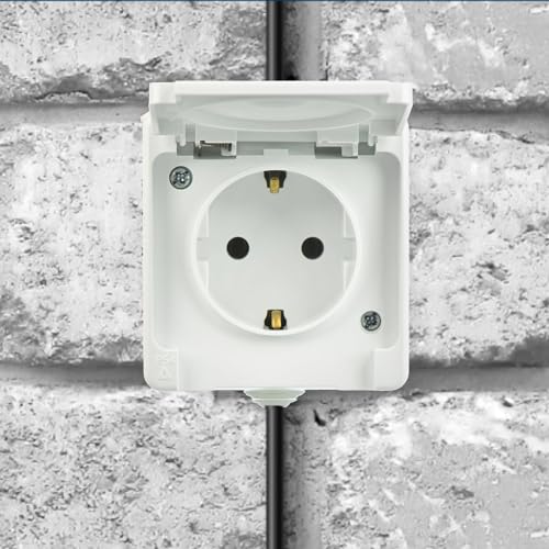 Aufputz Steckdose IP54, All-in-One, Serie G1 reinweiß von HAVA